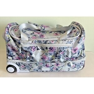 Vera Bradley Rolling Duffle Weekend Travel Bag Carry On Luggage Floral Pastel